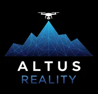 Altus Reality logo — geometric blue mountain with a drone above the peak