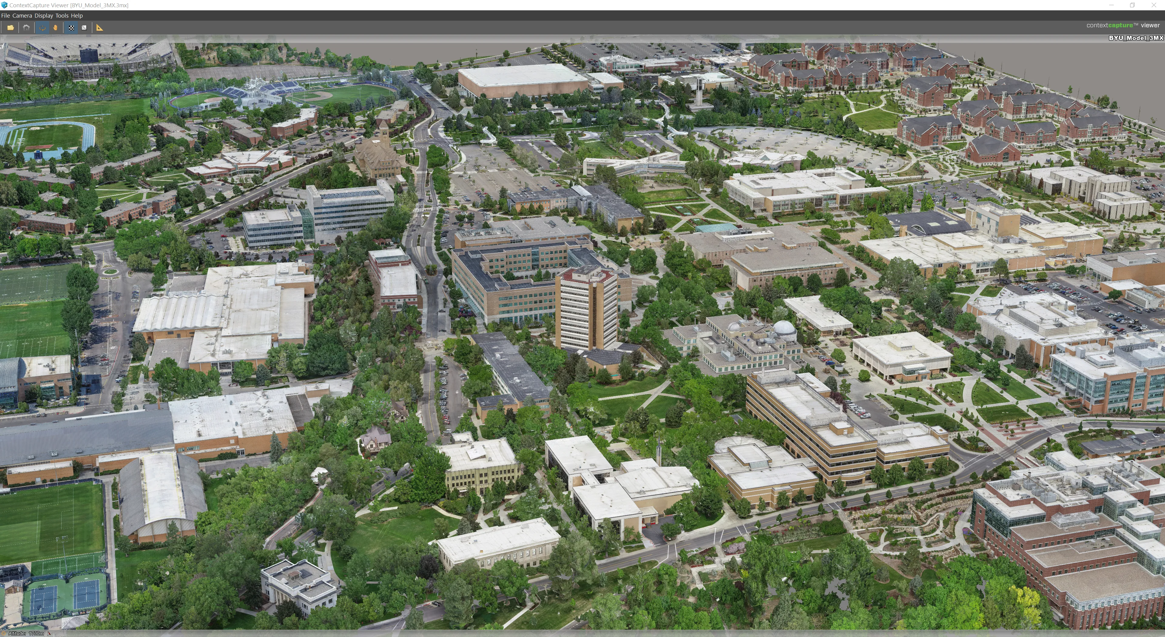 Full-color 3D reality model of BYU campus built from drone photos
