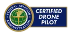 FAA Certified Part 107 drone pilot badge