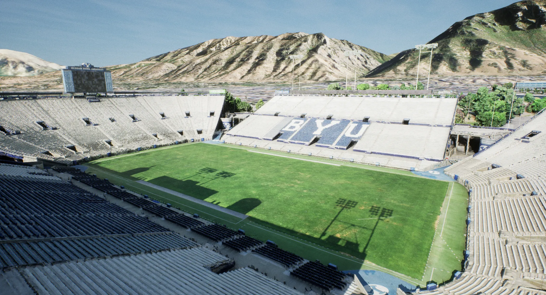 BYU stadium reality model rendered inside Unreal Engine